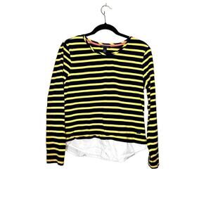 Tommy Hilfiger blue yellow striped long sleeve round neck shirt Size Large